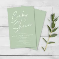 Budget Mint Green Simple Script Baby Shower FLYER