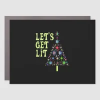 Let's Get Lit Funny Christmas Car Magnet