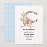 Coastal Cowgirl Coquette Bow Preppy Bachelorette Invitation