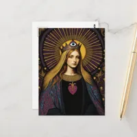  Protection From Evil Sacred Heart Of Mary Postcard
