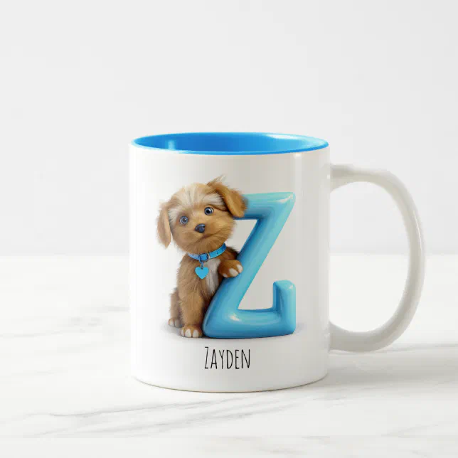 Letter Z Dog Alphabet Monogram Coffee Mug