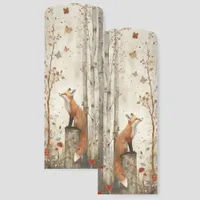 Whimsical Fox Flowers Butterflies Illustration Bookmarks