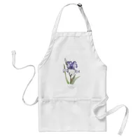 Purple Ruffled Iris Adult Apron