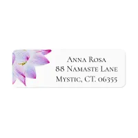 *~* Pink Magenta Blue Watercolor  Lotus Label