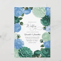 Arctic Blue, Frosted Pine & Cloud Moss Wedding Invitation