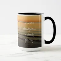 Inspirational Quote Sunset on the ocean Coffee Mug
