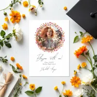 Blossom with Me Wildflower Graduation Photo Announcement