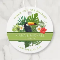 Watercolor Tropical w/Toucan Thank You Green ID577 Favor Tags