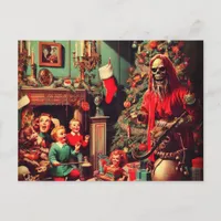 Horror Spooky Christmas Retro Family Portrait Postcard