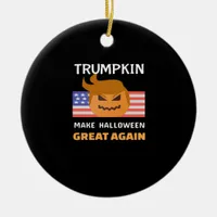 Halloween Trumpkin Classic Ceramic Ornament