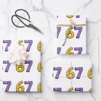 67 No Meaning Whatsoever Yellow and Purple Wrapping Paper Sheets