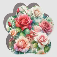 Whimsical Rose Pattern Car Magnet