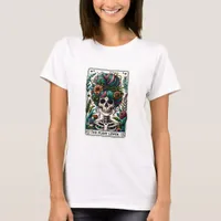 Funny Skeleton The Plant Lover Tarot T-Shirt