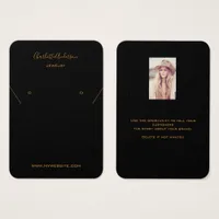 Black gold earring jewelry photo display card 