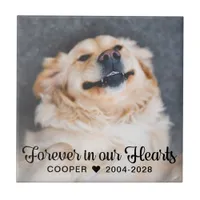 Forever in our Hearts Pet Memorial Photo Plaque Ceramic Tile