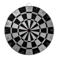 Chic Metallic Silver and Black Dart Board