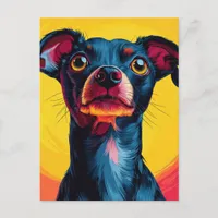 Adorable Colorful Dog Postcard