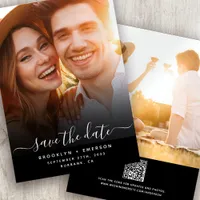 QR Code Photo Overlay Modern Wedding Save The Date