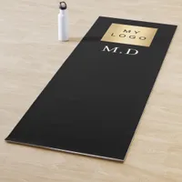 Company logo black monogram business studio yoga mat