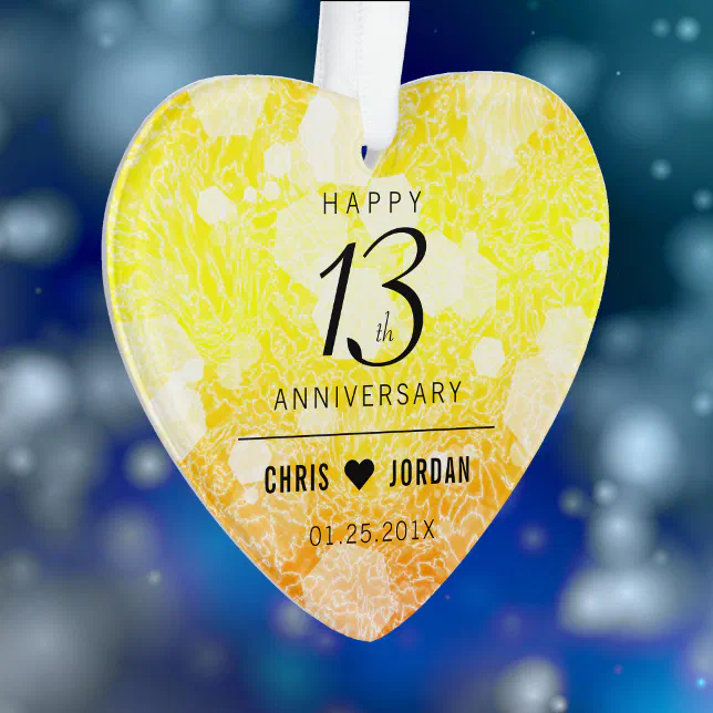 Elegant 13th Citrine Wedding Anniversary Ornament