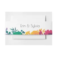 Bright Multicolor Floral Wedding Invitation Belly Band