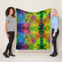 [Atomic Tie-Dye]  Psychedelic Rainbow Colors Fleece Blanket