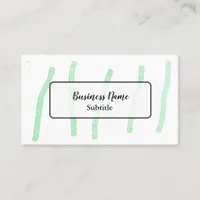 Watercolor Green Minimalistic Business Cards