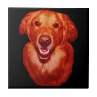 Red Golden Retriever Front Profile Ceramic Tile