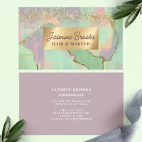 Pastel Purple Pink And Mint Modern Gold Accents Business Card