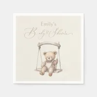 Teddy Bear Vintage Boho Baby Shower Napkins