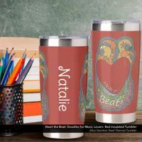 Heart the Beat: Doodles for Music Lovers: Red Insulated Tumbler