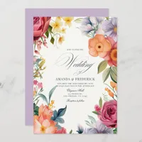 Colorful Watercolor Fiesta Wedding with QR Code Invitation