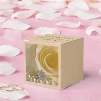 White Rose, Engagement Ring and Pearls Wedding Favor Boxes
