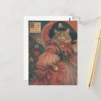 Vintage Pirate Cat Postcard