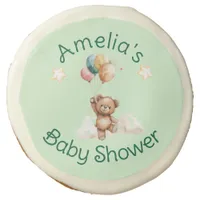 Sweet Little One on the Way Green Baby Shower Sugar Cookie