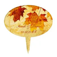 fall autumn brown leaves  personalized cake picks