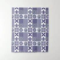 Hamptons Blue and White Ginger Jar Patchwork Tapestry