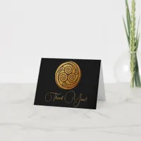 Triple Celtic Knot Swirl Mandala Personalized Thank You Card