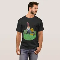 Garden Gnome Working in Flower Garden Unisex T-Shirt