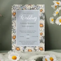 Daisy and Dusty Blue Wedding Invitation