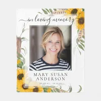 In Loving Memory Photo Sunflower Fleece Blanket