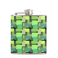 Green Emerald Lime Jade Modern Abstract Flask