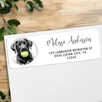 Labrador Retriever Puppy Tennis Ball Return Addres Label