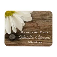 Daisy and Barn Wood Country Wedding Save the Date Magnet