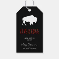 On the Edge White Buffalo B&W Plaid ID602 Gift Tags