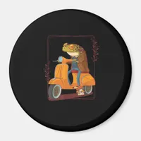 Frog Scooter Mushroom Goblincore Academia Magnet