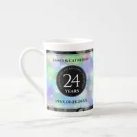 Elegant 24th Opal Wedding Anniversary Celebration Bone China Mug