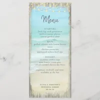 Beach Rehearsal Dinner Rustic Wedding Menu