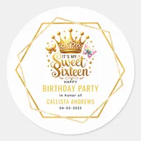 its my sweet sixteen 16 th birthday classic round sticker