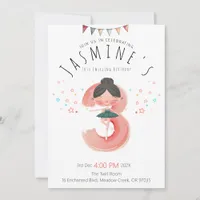 Pink Ballerina 3rd Birthday Girl Invitation